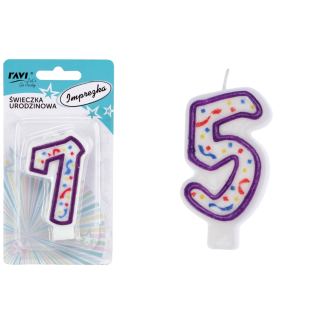 Świeczka urodzinowa IMPREZKA Cyferka 5 22096