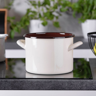 Garnek emaliowany gładki GORDON 14cm/1,5l 29298 szary