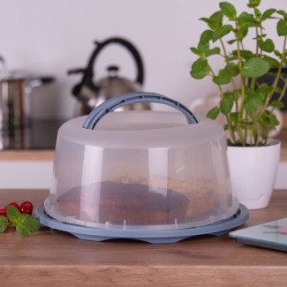 Pojemnik na ciasto okrągły KALINKA 35x35x16cm 28570 szary