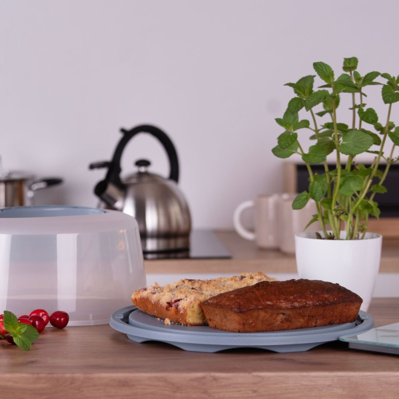 Pojemnik na ciasto okrągły KALINKA 35x35x16cm 28570 szary