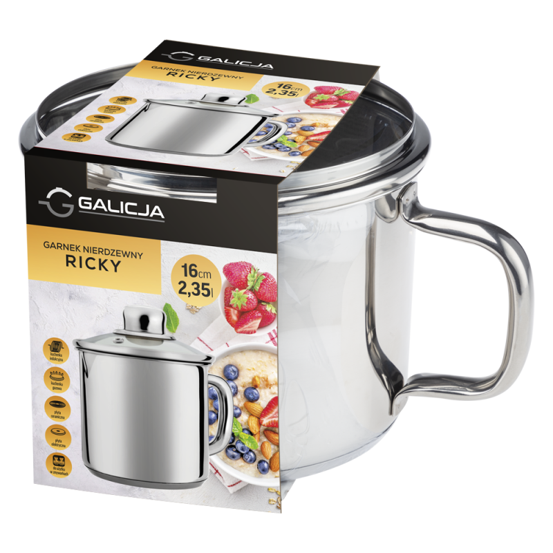 Garnek z pokrywą RICKY 16cm/2,35l 06556