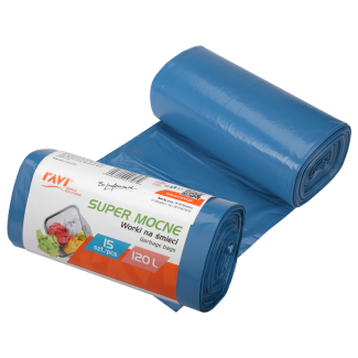 Worki na śmieci 120l 70x110cm/15szt LDPE 00707