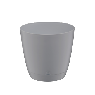 Doniczka z podstawką BEGONIA 2 14cm 26189 szary