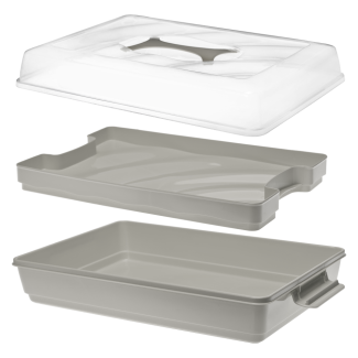 Pojemnik na ciasto BISCOTTI 44x30x13cm 7852 szary 