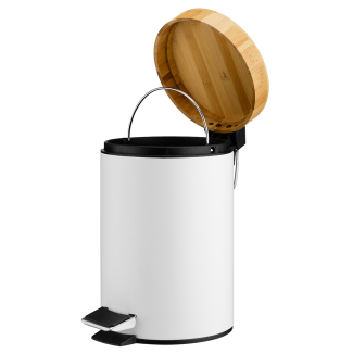 Kosz łazienkowy na śmieci okrągły BLACK/WHITE 3l 21705 (int) biały