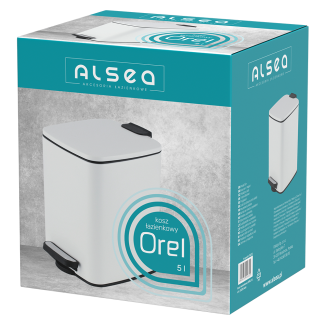 Kosz łazienkowy na śmieci kwadratowy OREL 5l 0325 (int) biały