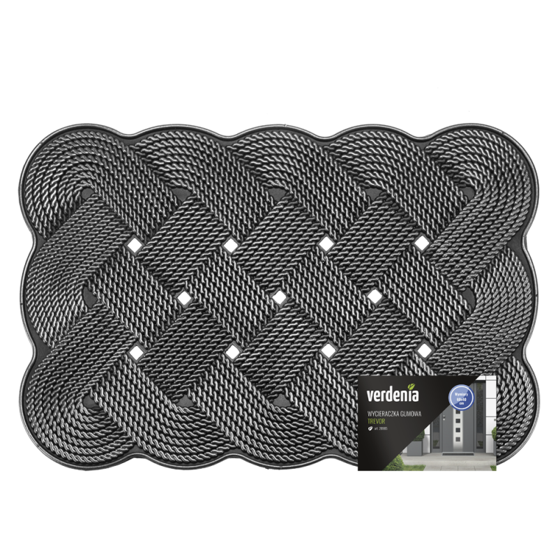 Wycieraczka gumowa TREVOR 60x40cm 28985 srebrny 