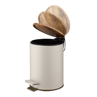 Kosz łazienkowy na śmieci okrągły AKAMO 3l 24482 (int) krem