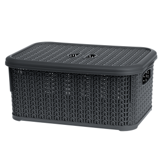 Koszyk prostokątny z pokrywą WILLOW 6l 22799 grafit