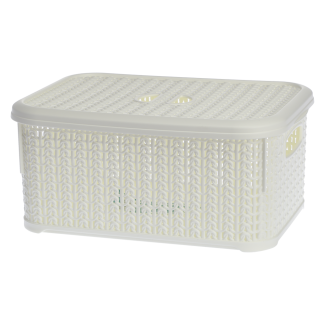 Koszyk prostokątny z pokrywą WILLOW 6l 22799 biały