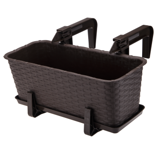 Komplet uchwytów do doniczki balkonowej RATTAN 2 sztuki 23837 brąz