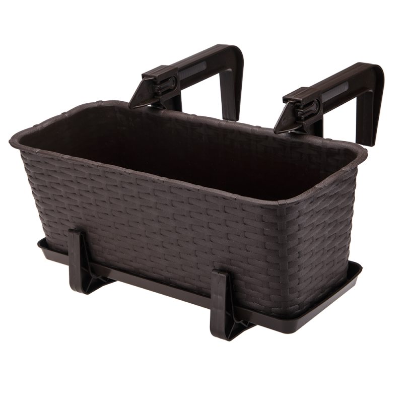 Komplet uchwytów do doniczki balkonowej RATTAN 2 sztuki 23837 brąz