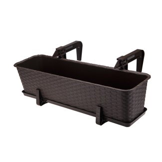 Komplet uchwytów do doniczki balkonowej RATTAN 2 sztuki 23837 brąz
