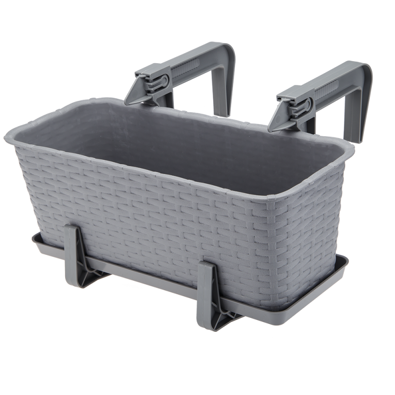 Komplet uchwytów do doniczki balkonowej RATTAN 2 sztuki 23837 szary