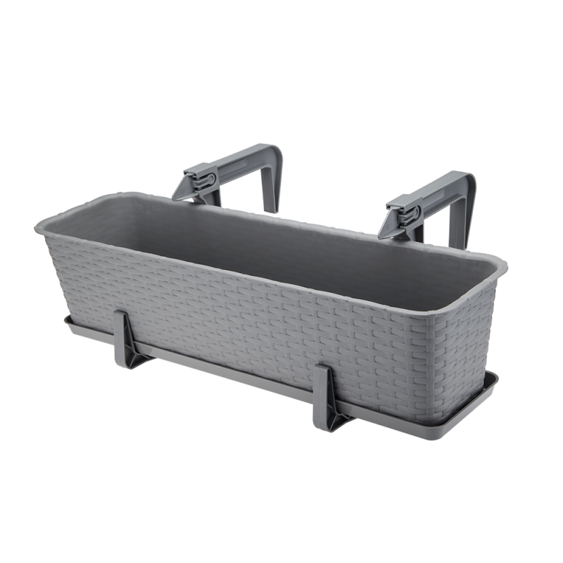 Komplet uchwytów do doniczki balkonowej RATTAN 2 sztuki 23837 szary