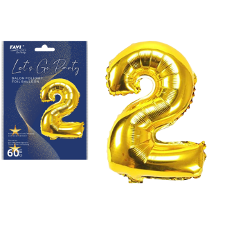 LGP Balon foliowy 60 cm CYFRA 2, 22127 złoty