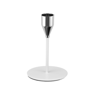 Świecznik metalowy Elegant White 12 cm, 32107