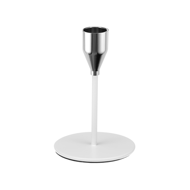 Świecznik metalowy Elegant White 12 cm, 32107