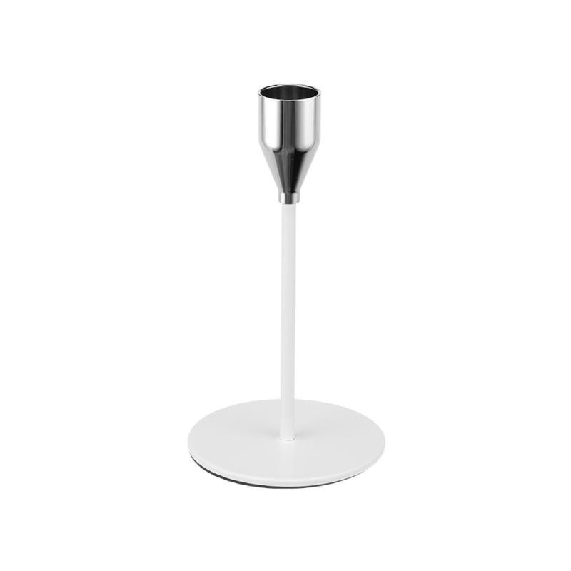 Świecznik metalowy Elegant White 15 cm, 32108