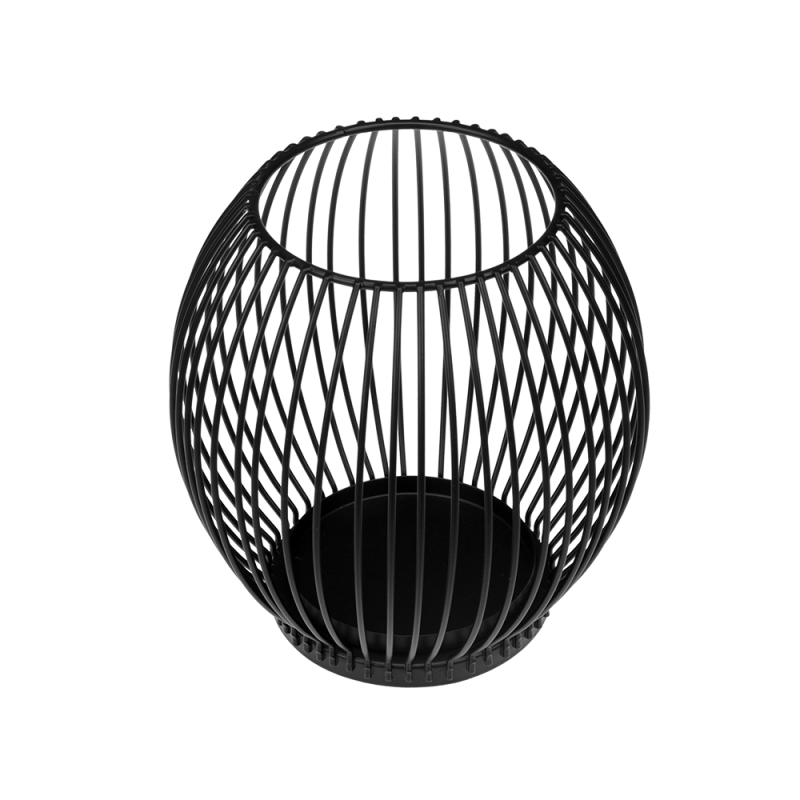 Świecznik metalowy czarny 15 cm,  32111