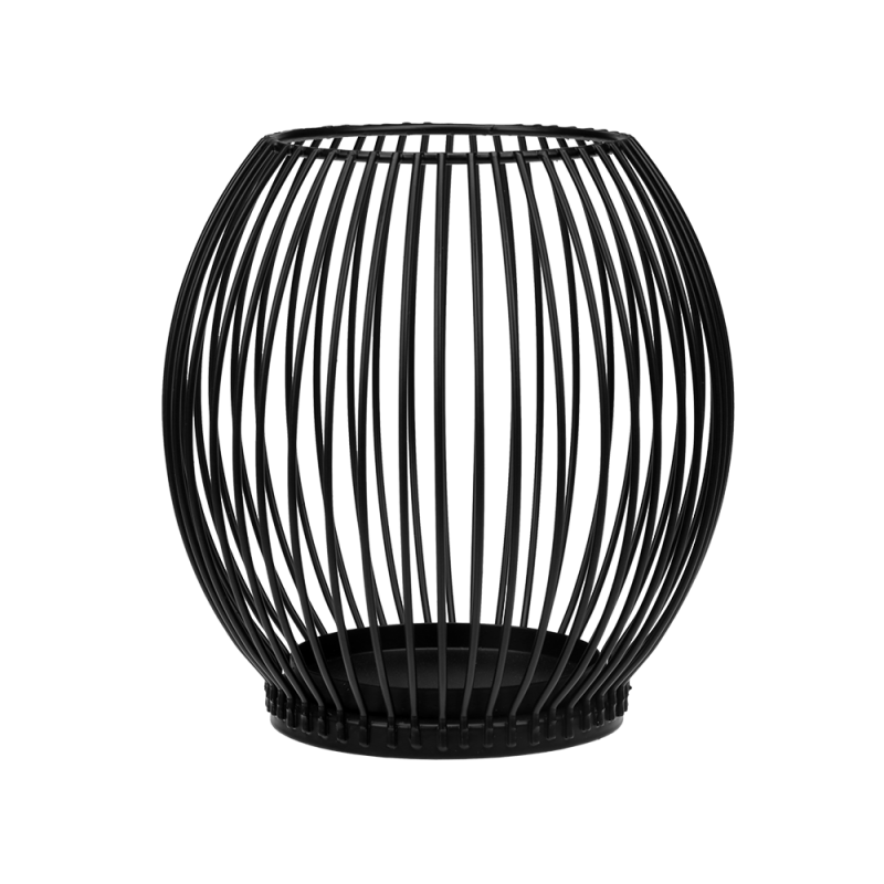 Świecznik metalowy czarny 15 cm,  32111