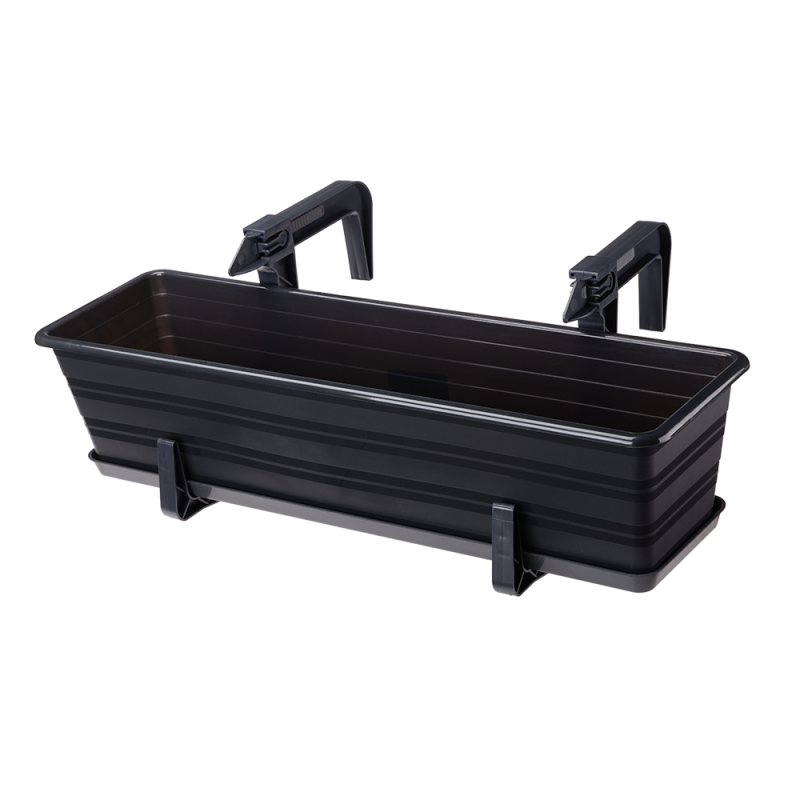 Komplet uchwytów do doniczki balkonowej 2 sztuki 23834 grafit/antracyt