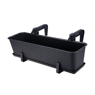 Komplet uchwytów do doniczki balkonowej RATTAN 2 sztuki 23837 antracyt