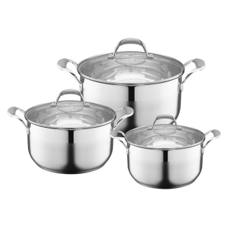 Zestaw garnków RIMINI 6 elementowy 18/20/24cm - 2,5/3,4/5,8l 22747