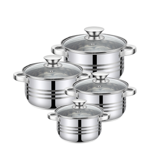 Zestaw garnków WERONA 8 elementowy 16/18/20/24cm - 1,8/2,5/3,3/5,8l 32050