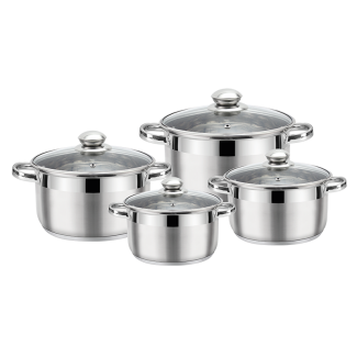 Zestaw garnków BERGAMO 8 elementowy 14/16/18/22cm - 1,2/1,8/2,5/4,5l 32173