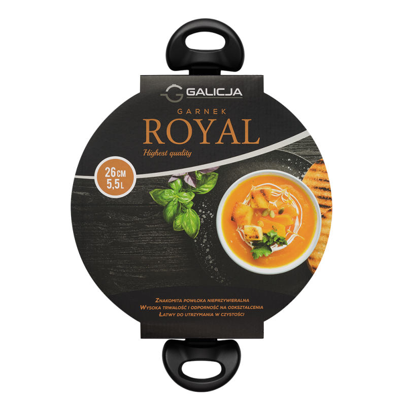 Garnek z pokrywą ROYAL 26cm/5,5l 8788