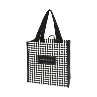 Torba na zakupy RPET 26x15x27 cm 00155 BLACK AND WHITE