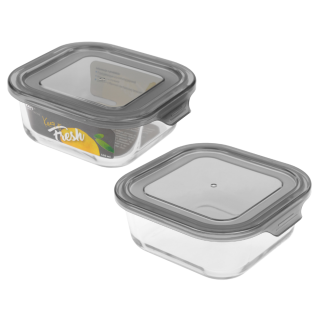 KEEP IT FRESH Pojemnik ze szkła żaroodpornego 520ml (kwadratowy)  61403 wz. GREY