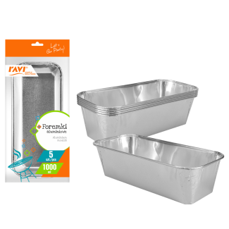 NJ Foremki aluminiowe 1000ml, 5szt.  00111