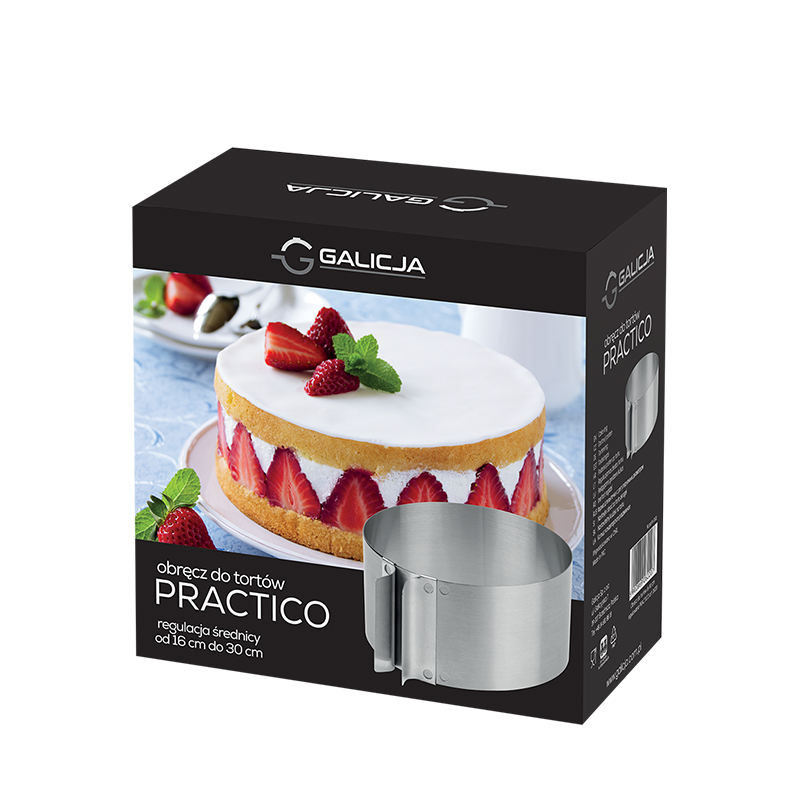 Obręcz do tortów regulowana PRACTICO 16-30cm 26220 