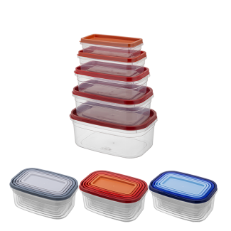 Komplet pojemników prostokątnych KLIC BOX 5 sztuk (0,4/0,7/1,1/1,6/2,4l) 28916 (display 36 kompletów)