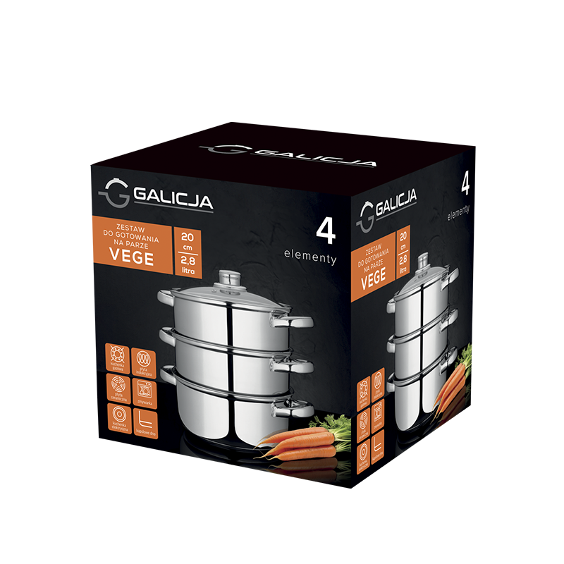 Zestaw do gotowania na parze 20cm VEGE 4 elementy 19891