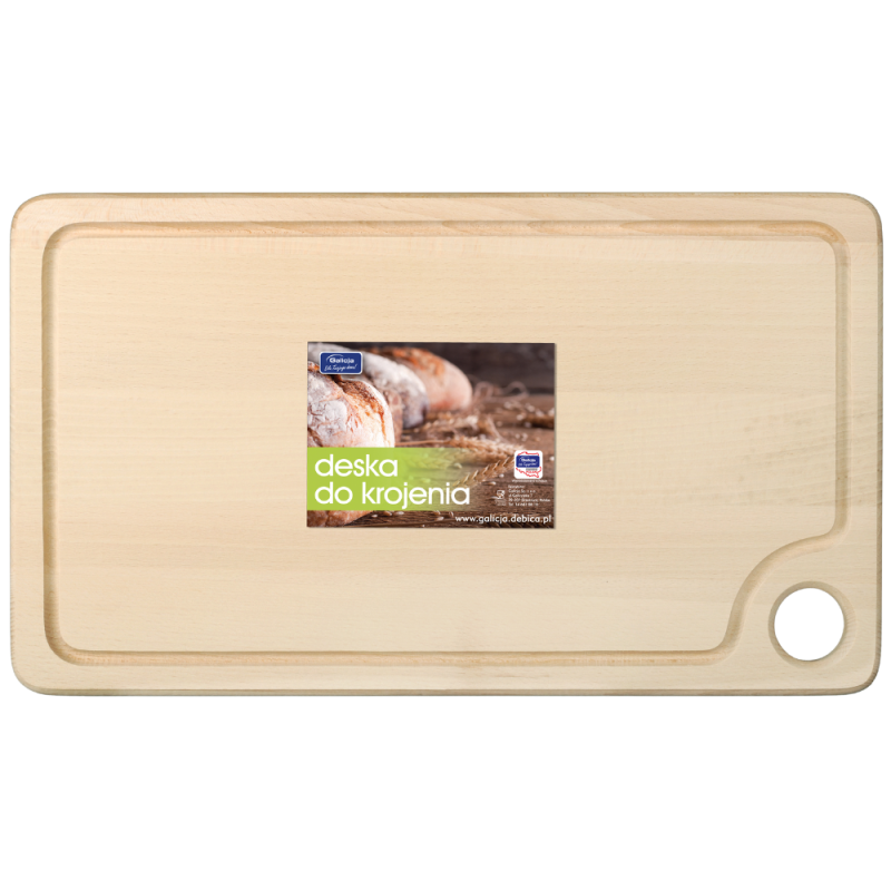 Deska do krojenia drewniana prostokątna z rowkiem 41,5x25cm 0041