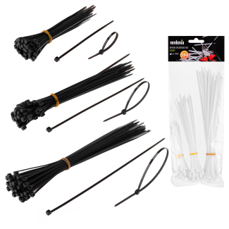 Opaski zaciskowe HOBBY mix 150 sztuk 12984 czarny