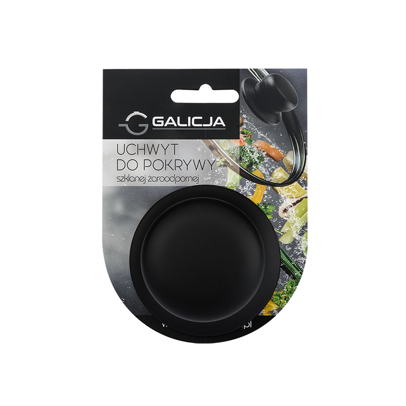 Silikonowy uchwyt do pokrywy szklanej 4121 czarny