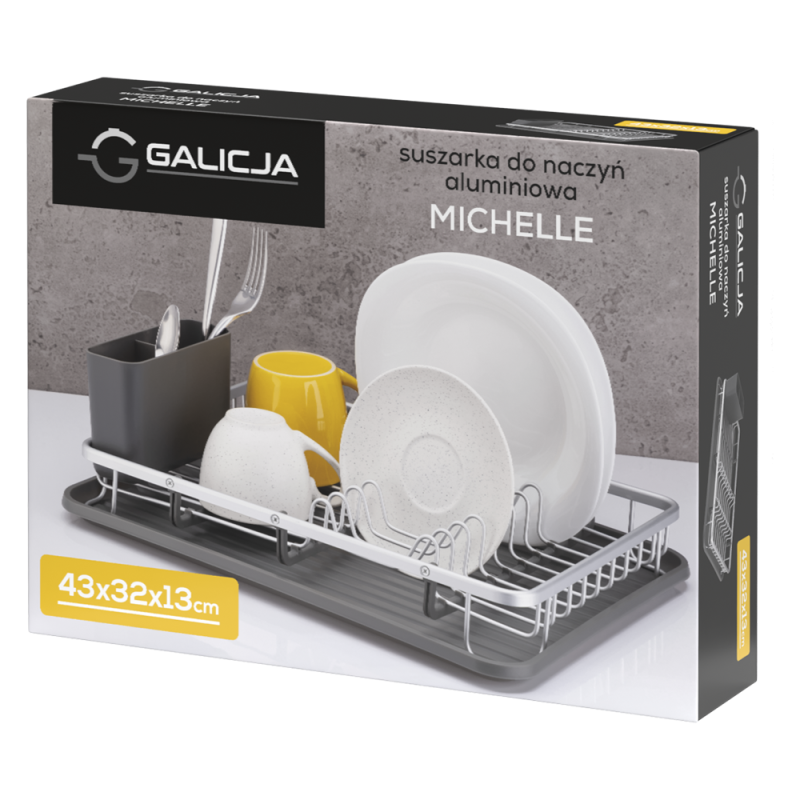 Suszarka do naczyń aluminiowa MICHELLE 43x32x13cm 15978