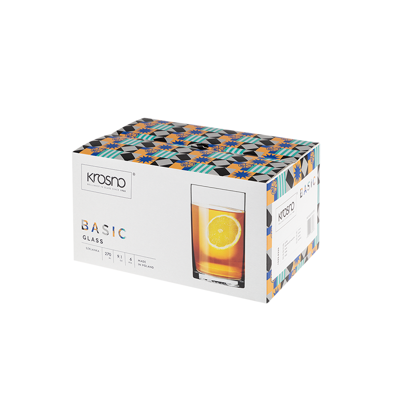 Komplet szklanek BASIC PROSTA 270ml 6 sztuk