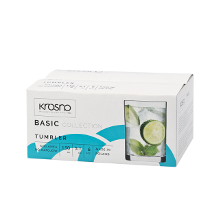 Komplet szklanek BASIC GŁADKA 150ml 6 sztuk