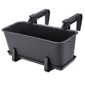 Doniczka balkonowa RATTAN 40cm 7002 grafit 