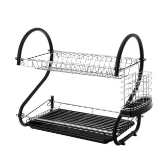Suszarka do naczyń silikonowa 2 poziomowa CAMELIA 27084 czarny