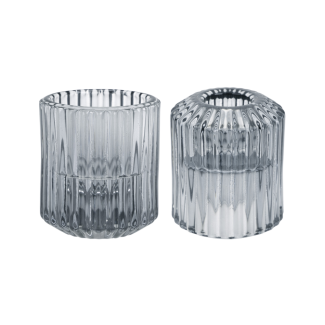 Świecznik szklany TEALIGHT GRAY 6cm 81423