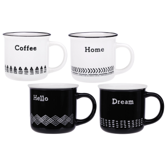 Kubek BLACK AND WHITE 360 ml z porcelany New Bone 81465