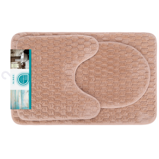 Komplet dywaników łazienkowych ANDORA 50x80/45x45/45x36cm 3 elementy 22235 beżowy