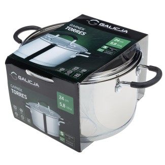 Garnek nierdzewny TORRES 24cm/5,8l 31817