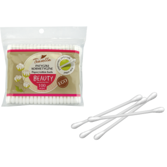 Patyczki kosmetyczne BEAUTY 100 szt. (bawełna+papier) zapas  21937